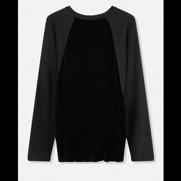 Lamberto Losani Black Velvet Knit Silk Wool Sweater | Size S - Picture 5 of 8